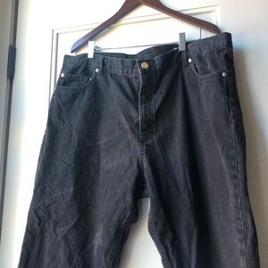 Plus size black ASOS button front jeans